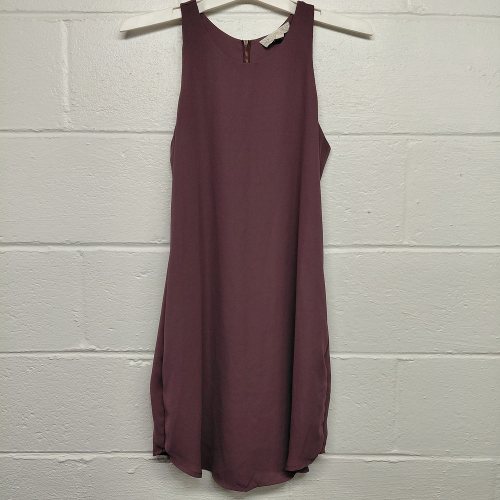 Pink Republic Midi Knee Dress Size SMALL Purple Sundress Sleeveless Zip Lined